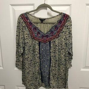 Lucky Brand Pattern Top 3/4 Sleeves